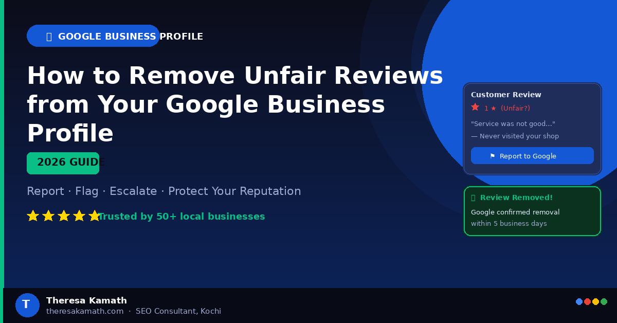 How to Remove Unfair Reviews from Your Google Business Profile — 2026 Guide by Theresa Kamath